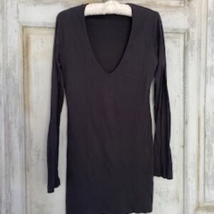 James Perse 100% Cotton LS V-Neck Dress Size 4